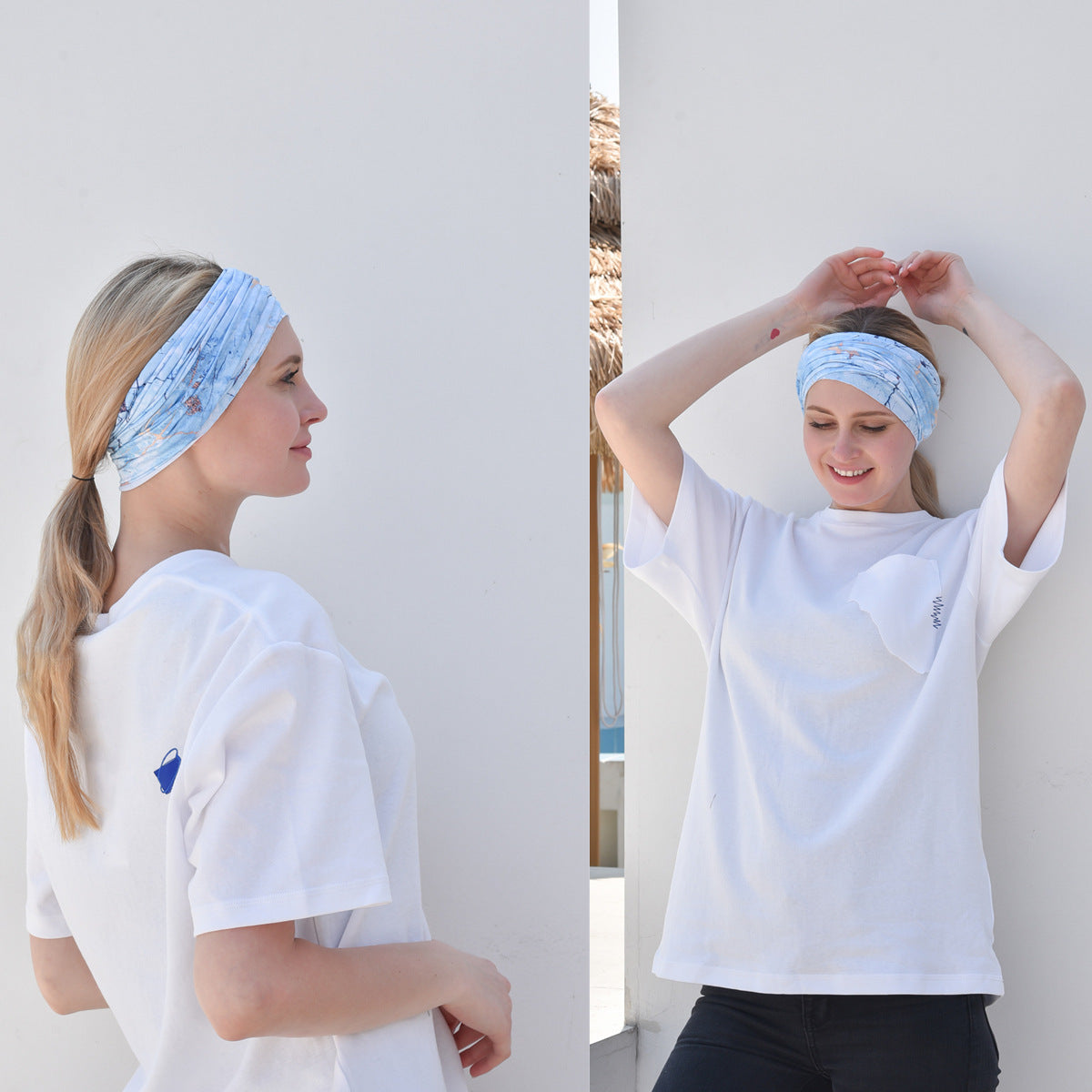 Multi-purpose seamless head wrap in paisley print
