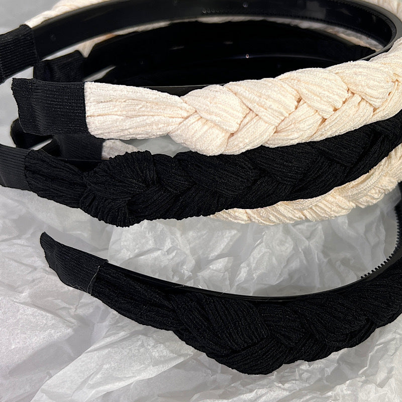 Plain colour braided top Alice headband