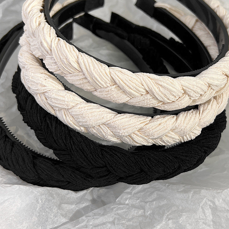 Plain colour braided top Alice headband