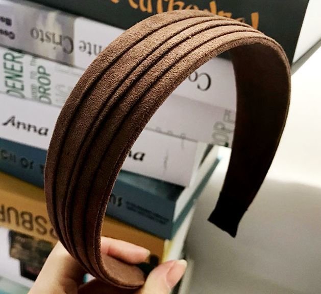 Pleated suede wide headbands