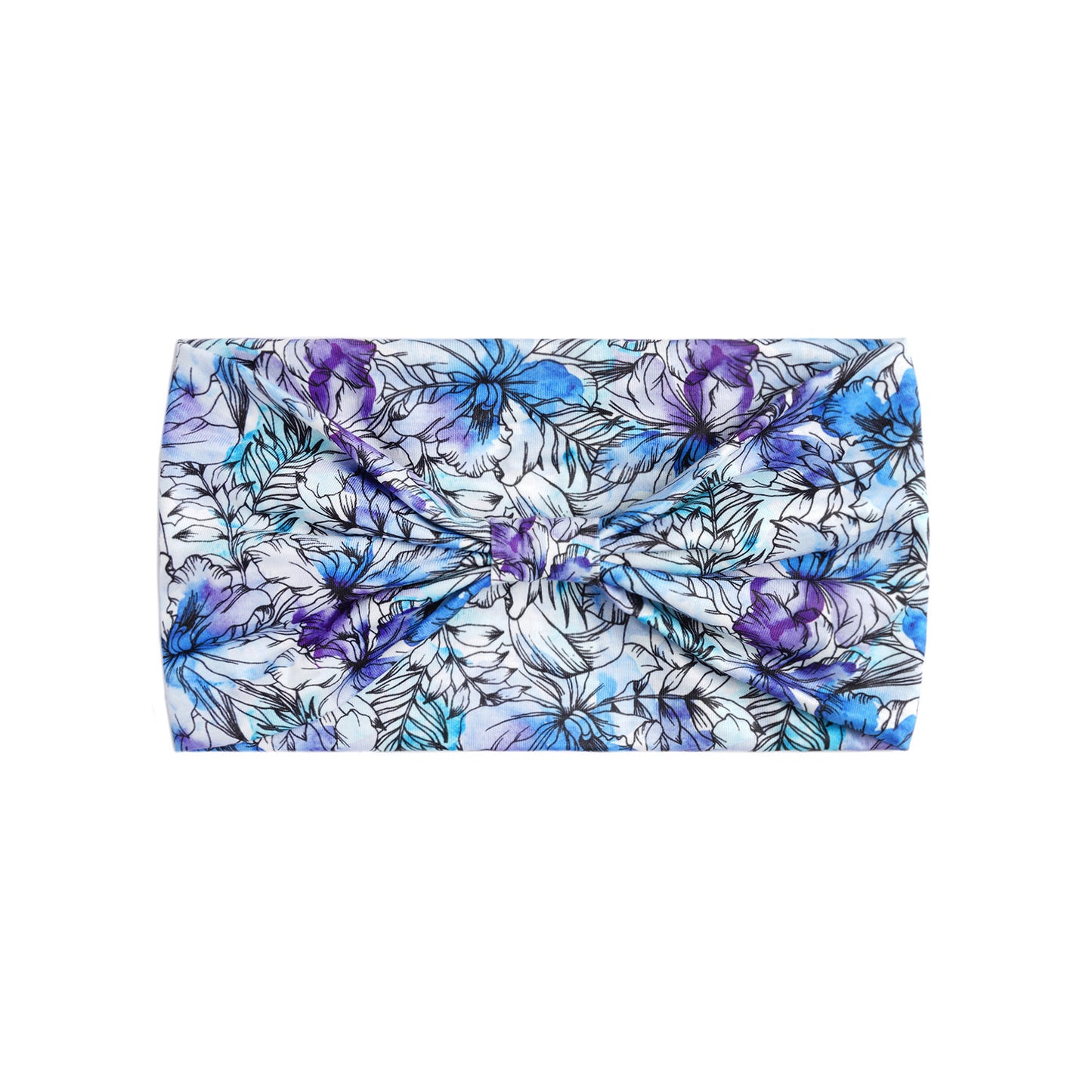 Tie dye floral printed 2-way knotted bandanna hair band