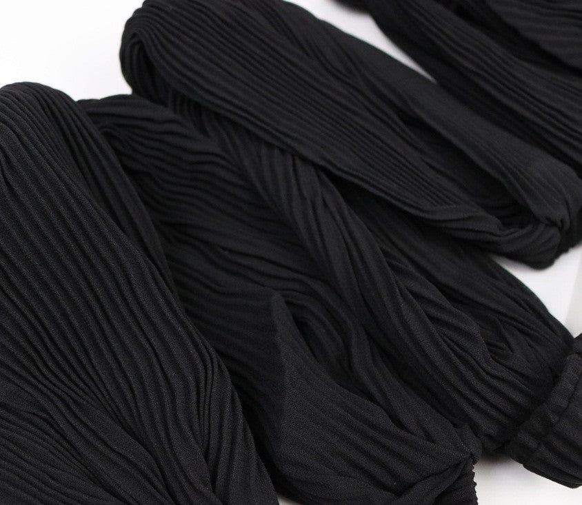 Pleated chiffon twist front elastic headband
