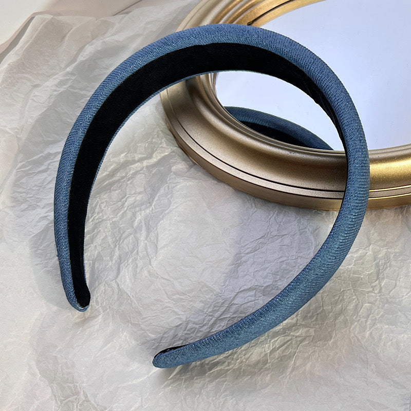 Denim thinly padded headband