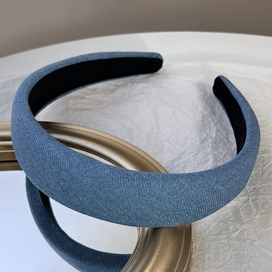 Denim thinly padded headband