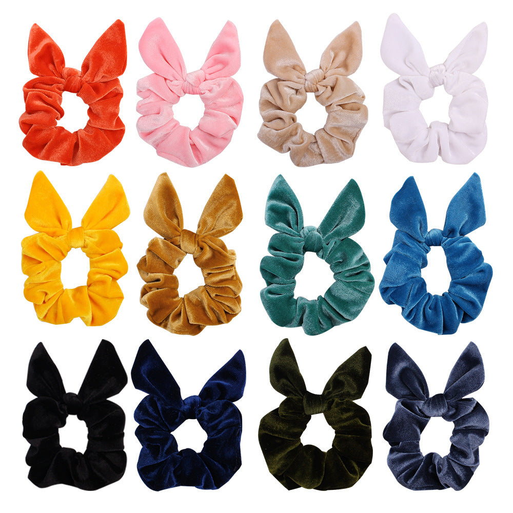 Velvet scrunchies with bow