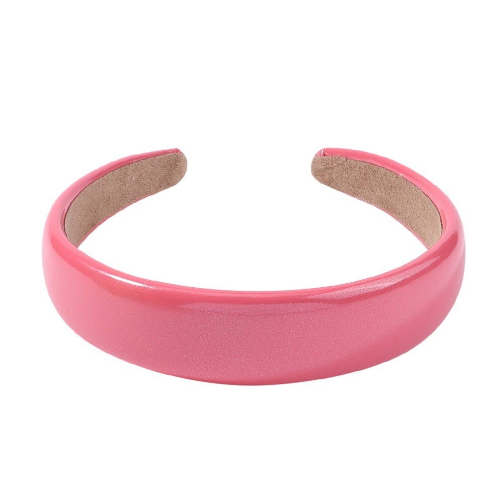 3cm wide glossy leather headband