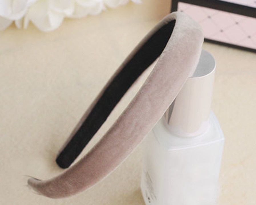 Plain colours slim velvet headband