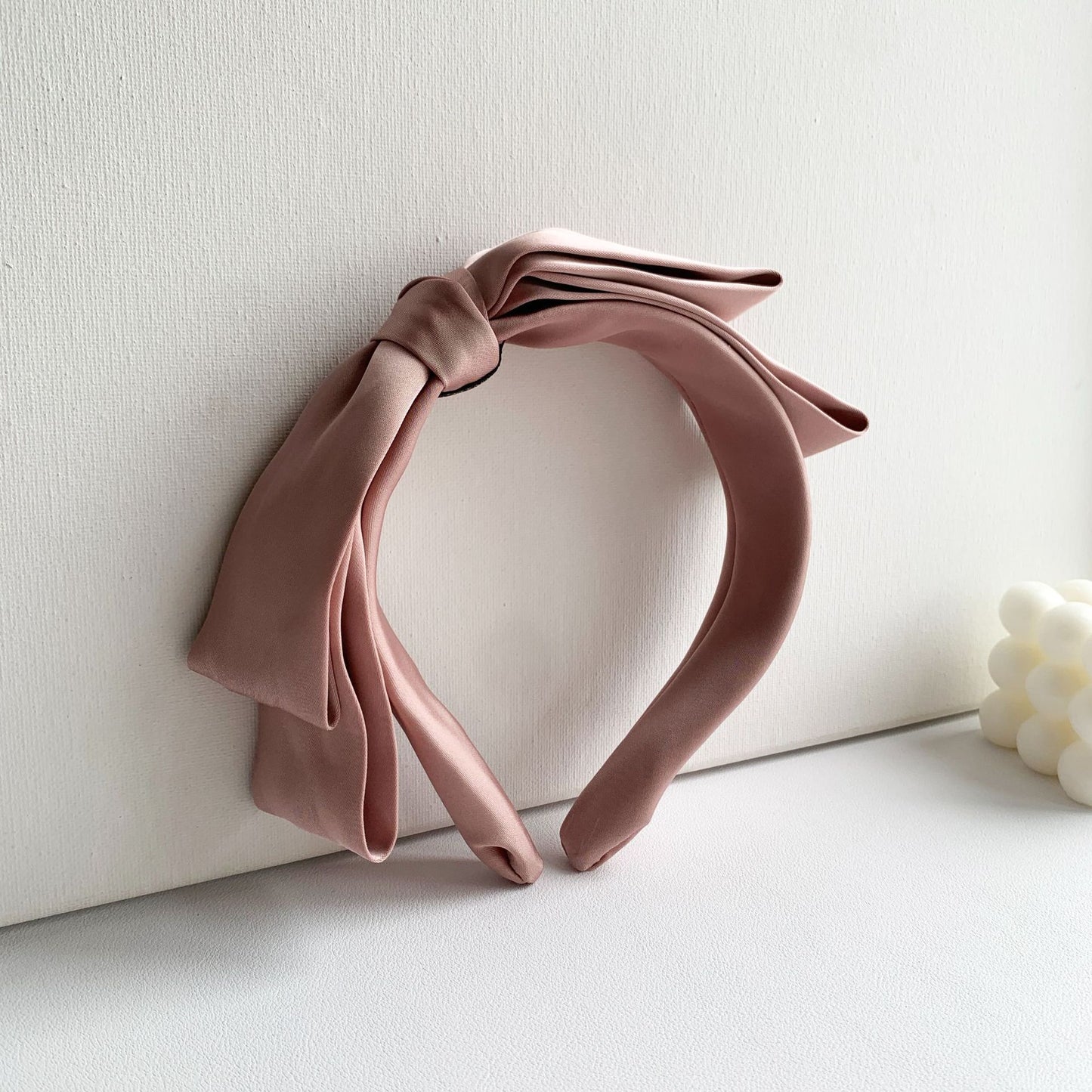 Soft headband with large bow in plain colours