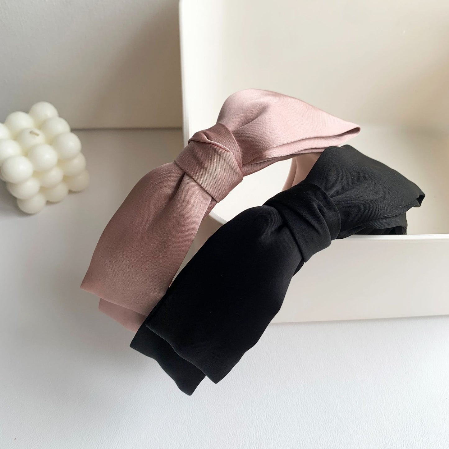 Soft headband with large bow in plain colours