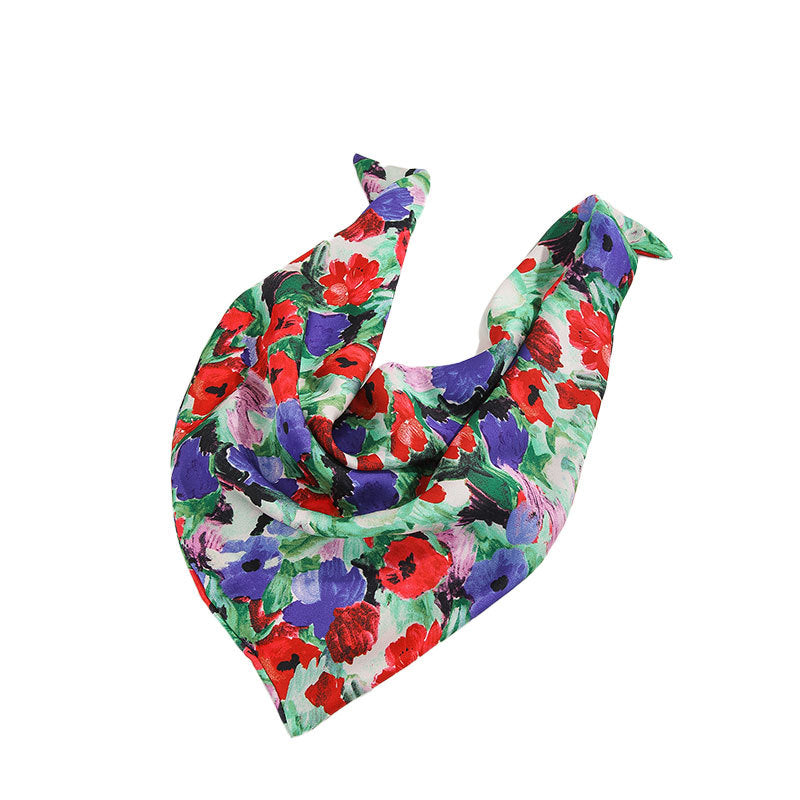 Floral triangle head scarf