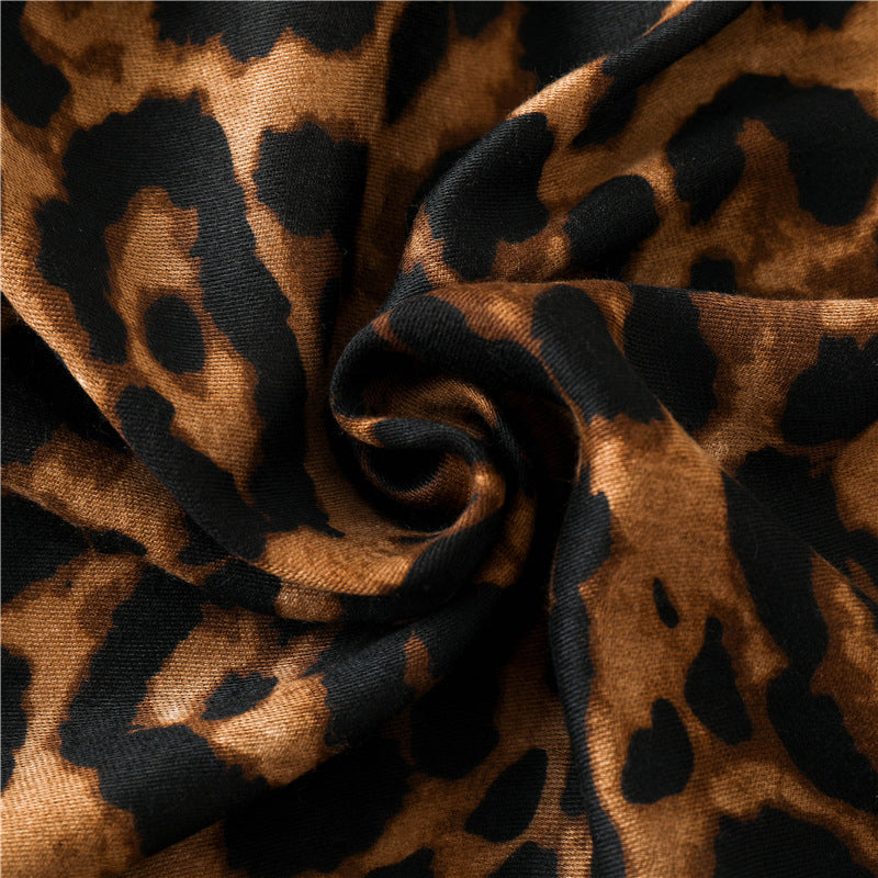 Large leopard print scarf with tassels