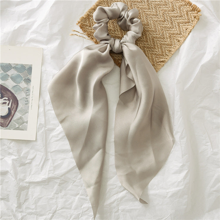 Satin scrunchies with scarf in plain colours