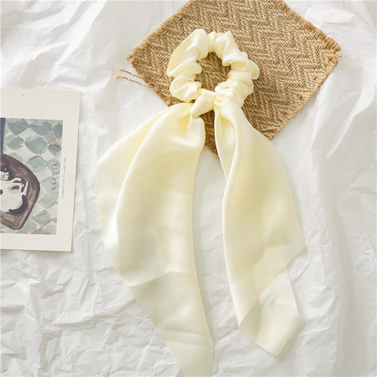 Satin scrunchies with scarf in plain colours
