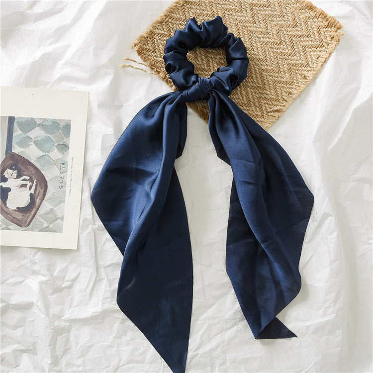 Satin scrunchies with scarf in plain colours