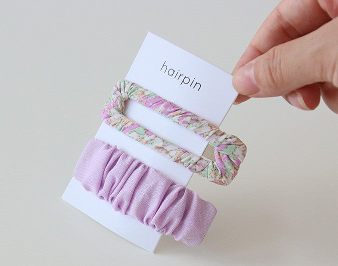2-pack chiffon floral snap hair pin