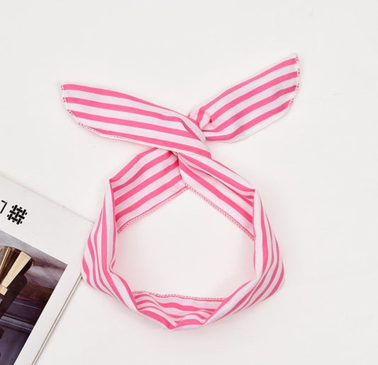 Strips patterned twist hair scarf