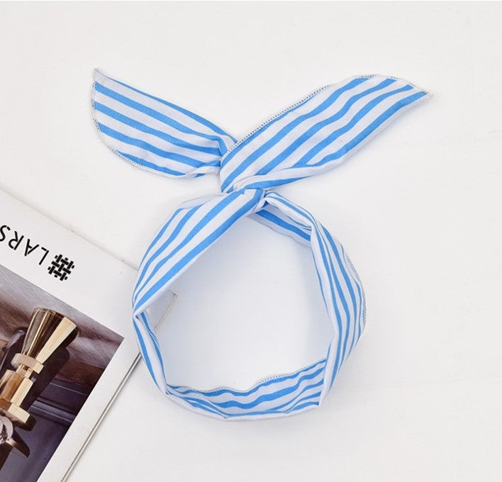 Strips patterned twist hair scarf