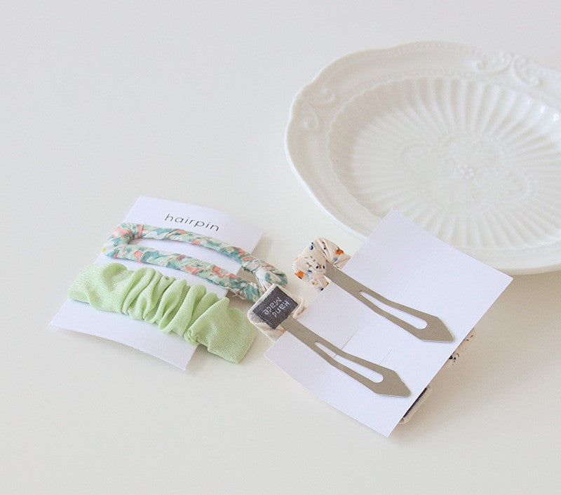 2-pack chiffon floral snap hair pin