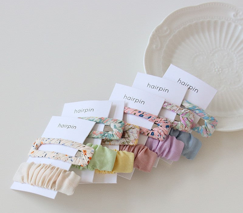 2-pack chiffon floral snap hair pin