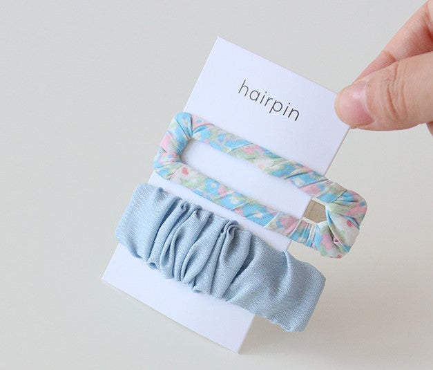 2-pack chiffon floral snap hair pin