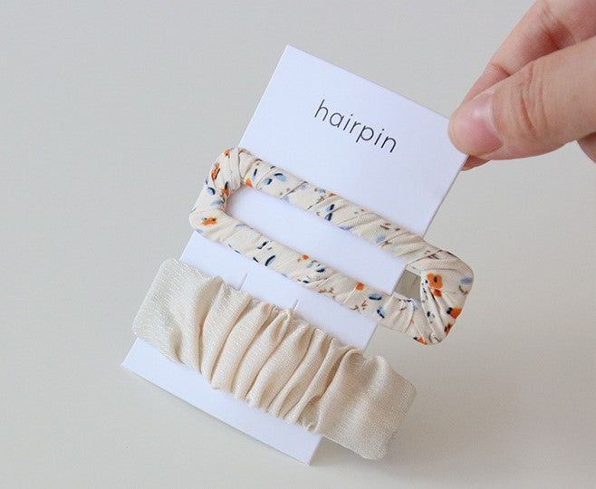 2-pack chiffon floral snap hair pin
