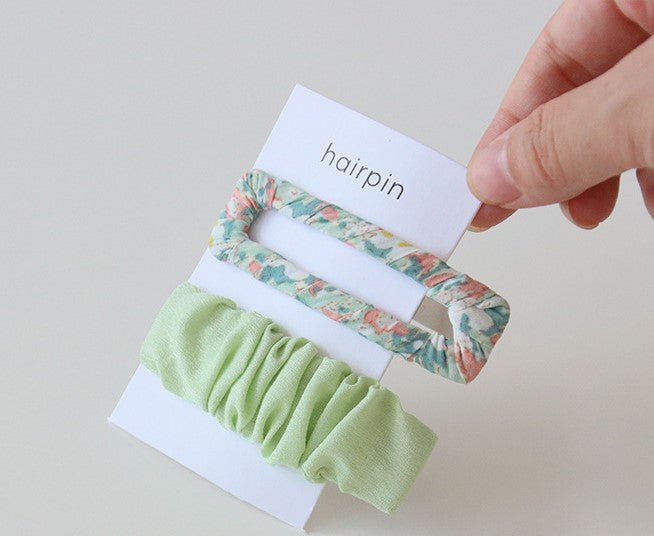 2-pack chiffon floral snap hair pin