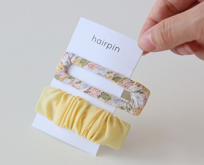 2-pack chiffon floral snap hair pin