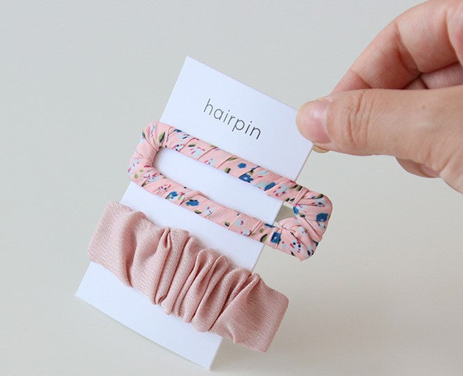 2-pack chiffon floral snap hair pin