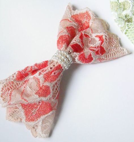 Lace large bow hair slide