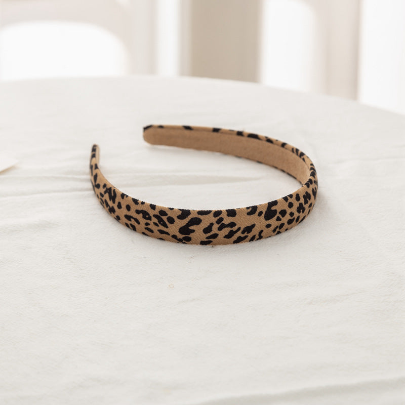 Ribbed cotton leopard headband