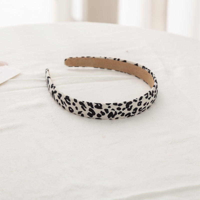 Ribbed cotton leopard headband