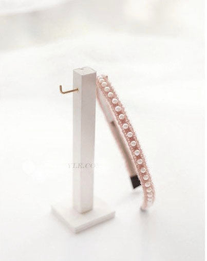 Tinsel lace & Pearls thin headband