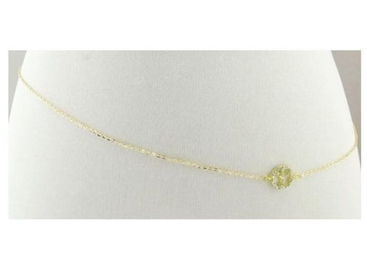 Crystal peace symbol beach belly chain