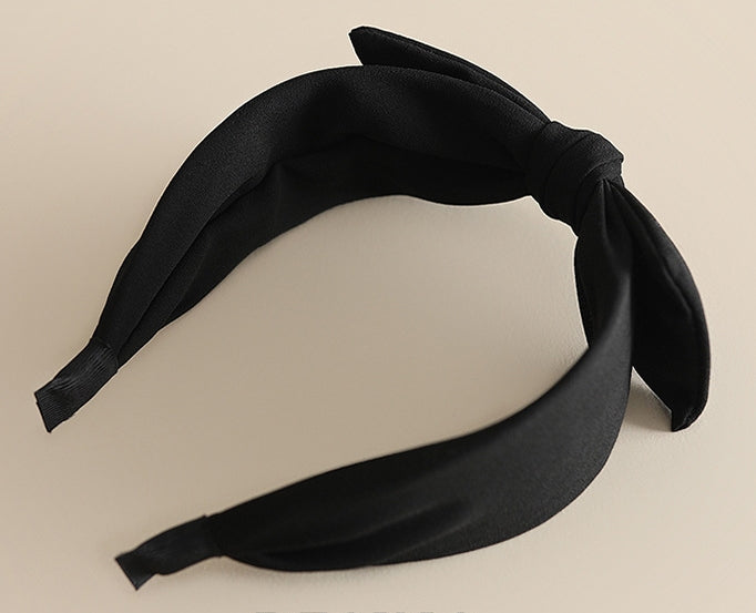Plain chiffon headband with bow
