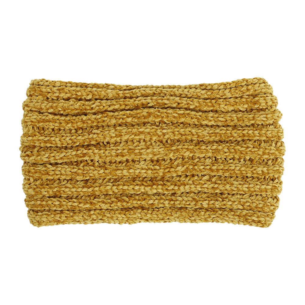 Chenille velvet knotted crochet headband