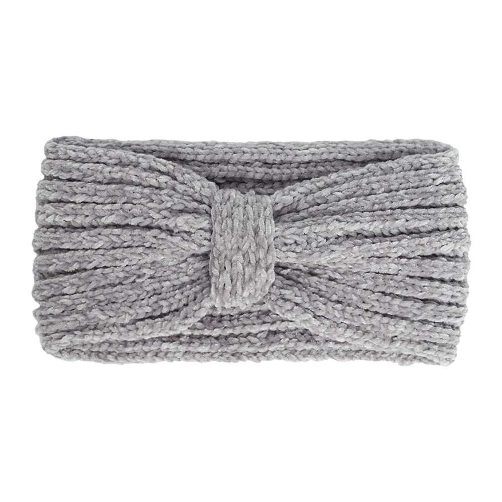 Chenille velvet knotted crochet headband