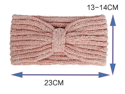 Chenille velvet knotted crochet headband
