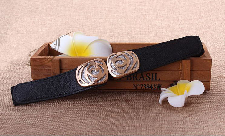 Glitter rose stretch belt