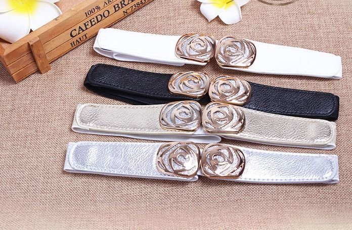 Glitter rose stretch belt