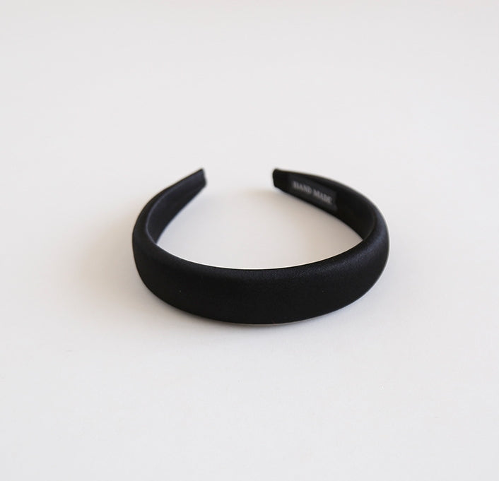 Glossy ribbed cotton thinly padded headband