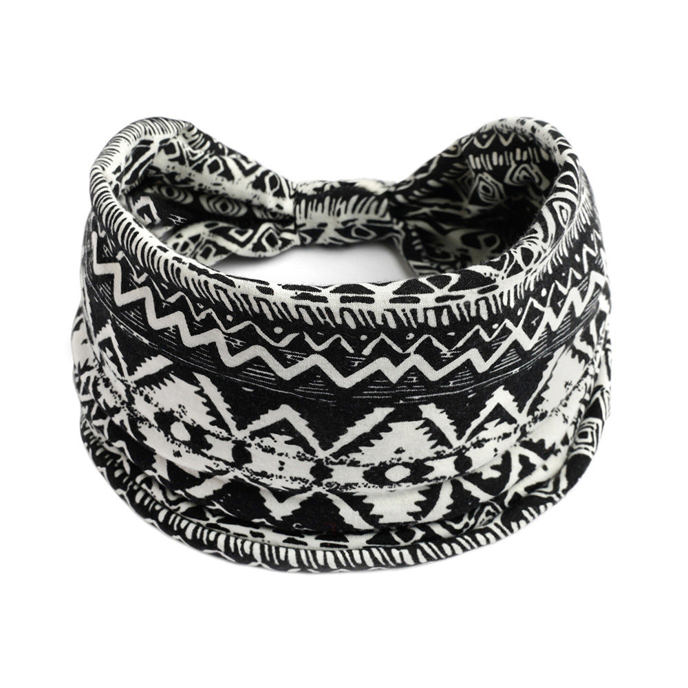 Bohemian style printed 2-way bandanna hair band