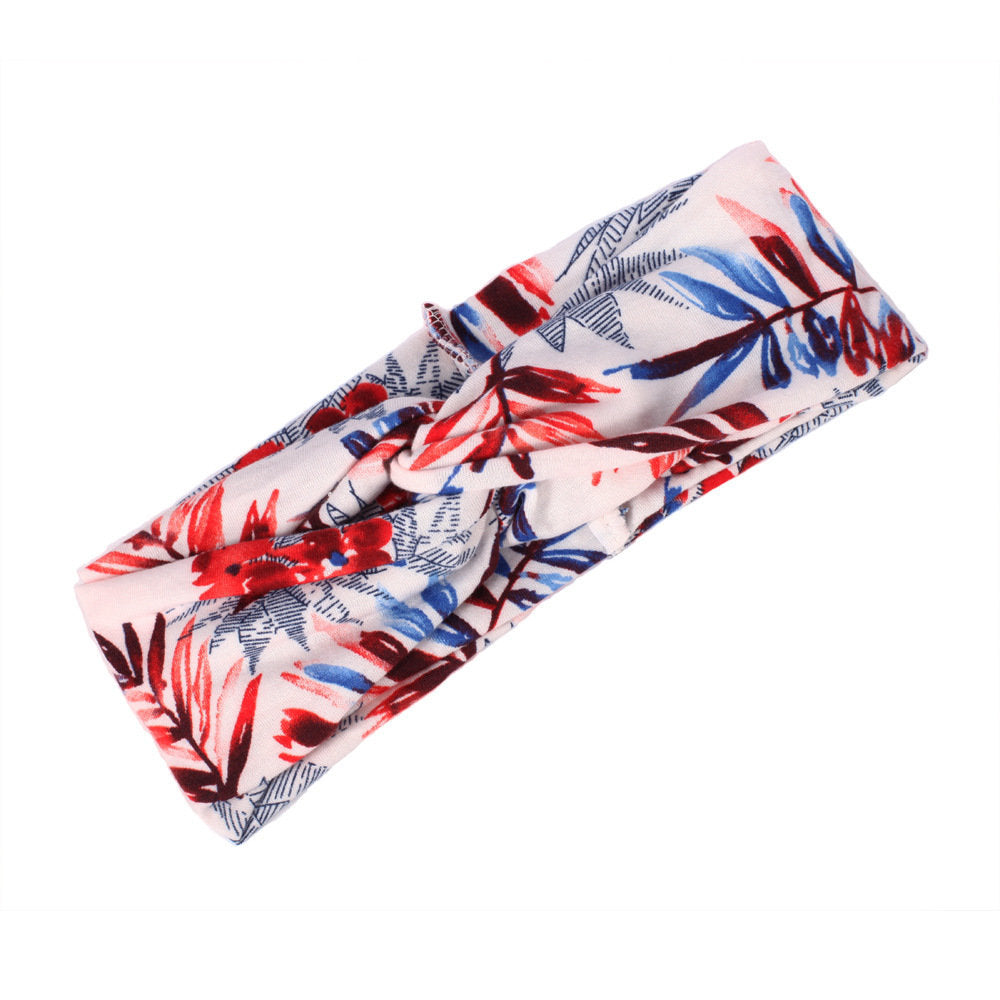 Tropical print turban headband