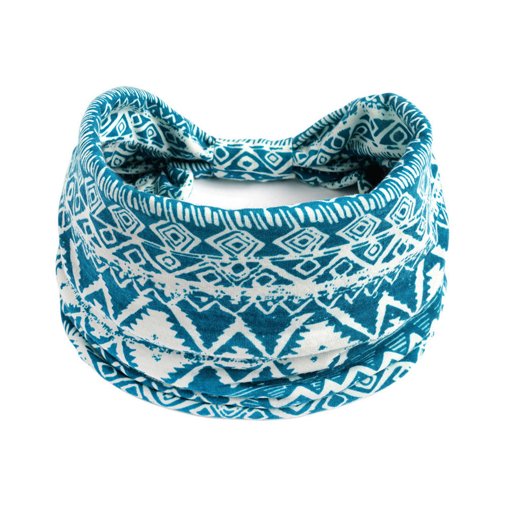 Bohemian style printed 2-way bandanna hair band