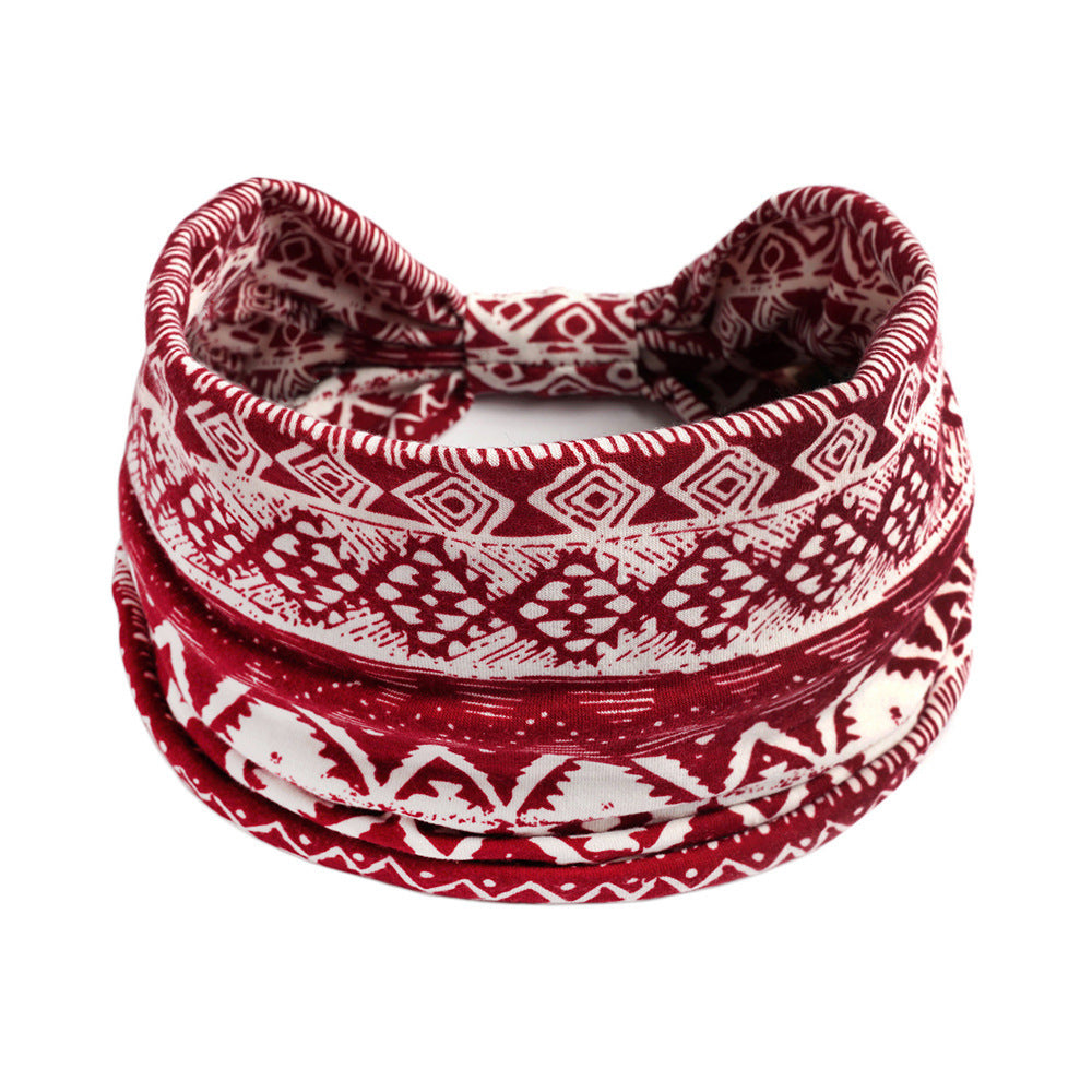 Bohemian style printed 2-way bandanna hair band
