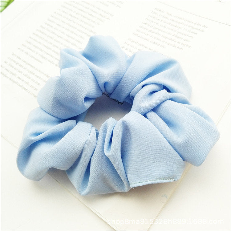 Macaroon chiffon plain scrunchies