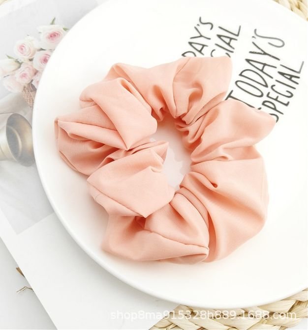 Macaroon chiffon plain scrunchies