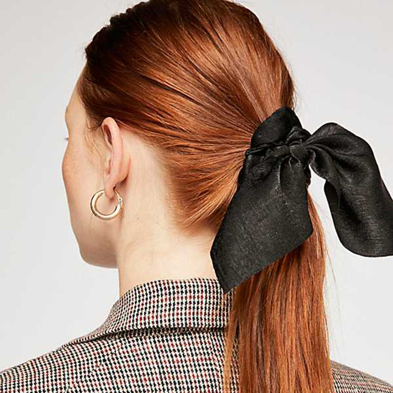 Premium satin ribbon bow scrunchies - 20 pieces