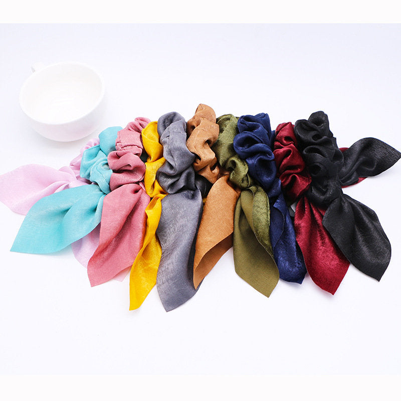 Premium satin ribbon bow scrunchies - 20 pieces