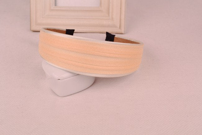 4cm-wide satin & chiffon layered headband