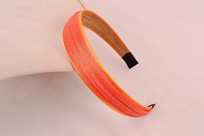 2.8cm wide satin & crinkle chiffon layered headband
